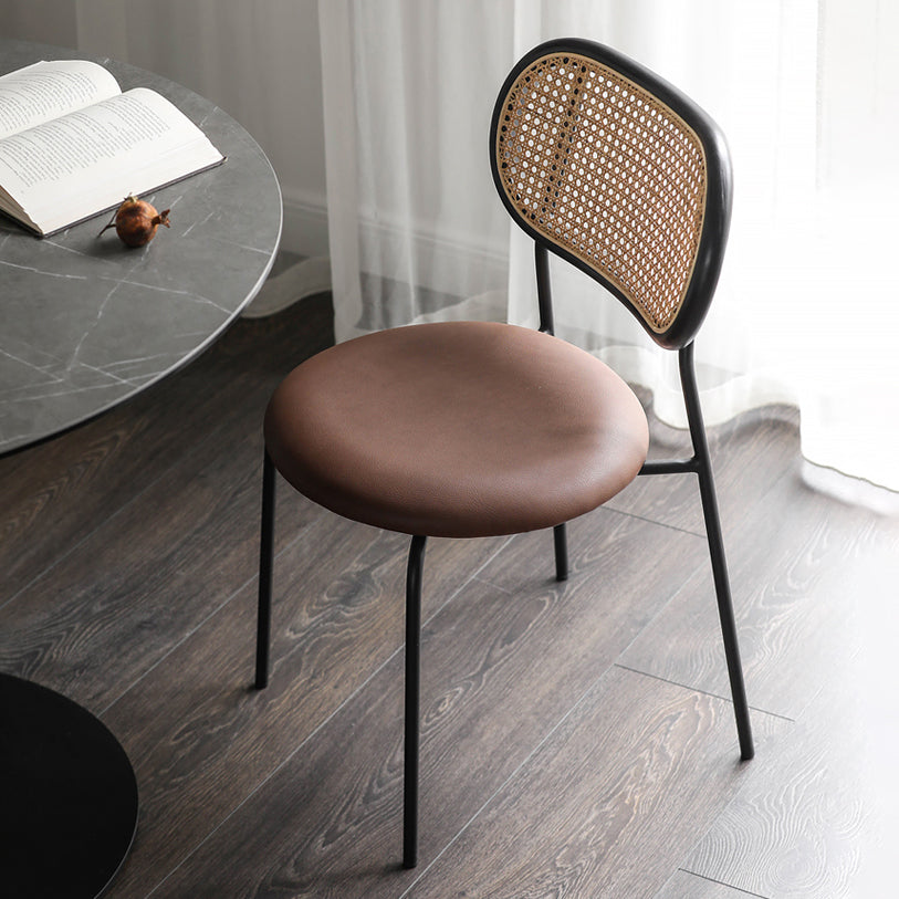 Modern Style PU Leather Side Chair Open Back Dining Side Chair for Dining Room Clearhalo 'Dining Chairs' 'Dining Tables & Seating' 'dining_chair' 'furn' 'furn_dining_chair' 'Furniture' 'furniture_dining_chair' 'Kitchen & Dining Furniture' 4955141