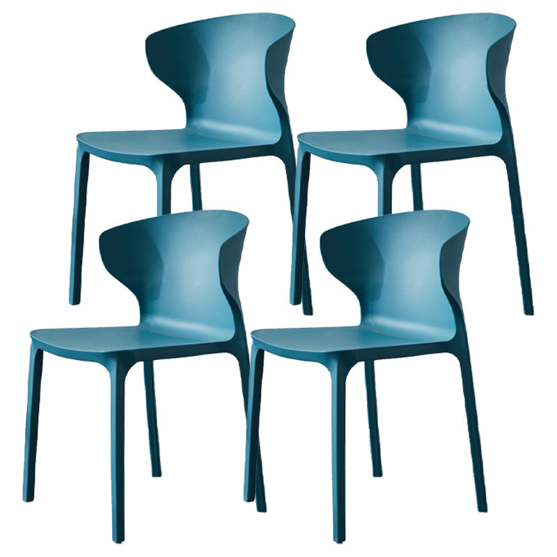 Scandinavian Plastic Side Chair Wingback Dining Kitchen Room Chair Peacock Blue 4 Piece Set Clearhalo 'Dining Chairs' 'Dining Tables & Seating' 'dining_chair' 'furn' 'furn_dining_chair' 'Furniture' 'furniture_dining_chair' 'Kitchen & Dining Furniture' 4955147