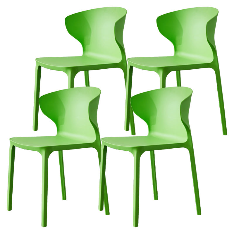 Scandinavian Plastic Side Chair Wingback Dining Kitchen Room Chair Fruit Green 4 Piece Set Clearhalo 'Dining Chairs' 'Dining Tables & Seating' 'dining_chair' 'furn' 'furn_dining_chair' 'Furniture' 'furniture_dining_chair' 'Kitchen & Dining Furniture' 4955149