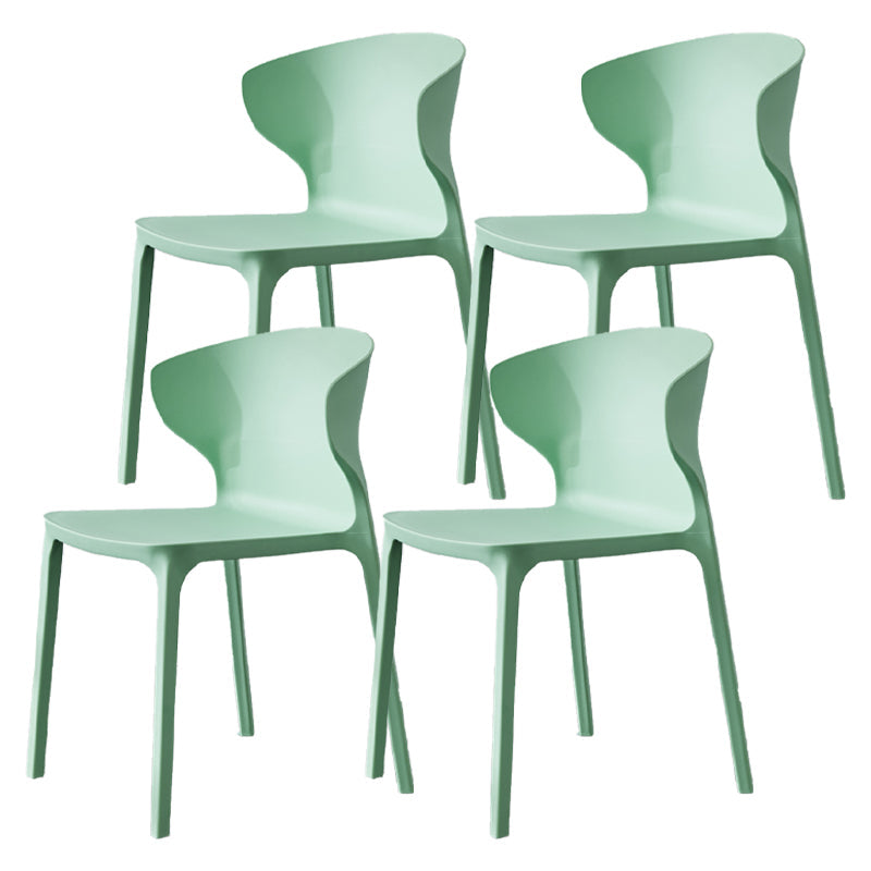 Scandinavian Plastic Side Chair Wingback Dining Kitchen Room Chair Green 4 Piece Set Clearhalo 'Dining Chairs' 'Dining Tables & Seating' 'dining_chair' 'furn' 'furn_dining_chair' 'Furniture' 'furniture_dining_chair' 'Kitchen & Dining Furniture' 4955152