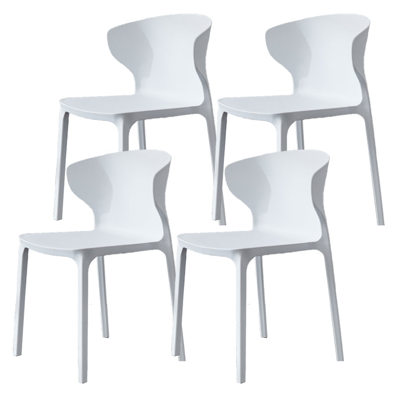 Scandinavian Plastic Side Chair Wingback Dining Kitchen Room Chair White 4 Piece Set Clearhalo 'Dining Chairs' 'Dining Tables & Seating' 'dining_chair' 'furn' 'furn_dining_chair' 'Furniture' 'furniture_dining_chair' 'Kitchen & Dining Furniture' 4955157