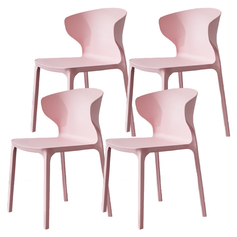 Scandinavian Plastic Side Chair Wingback Dining Kitchen Room Chair Pink 4 Piece Set Clearhalo 'Dining Chairs' 'Dining Tables & Seating' 'dining_chair' 'furn' 'furn_dining_chair' 'Furniture' 'furniture_dining_chair' 'Kitchen & Dining Furniture' 4955160