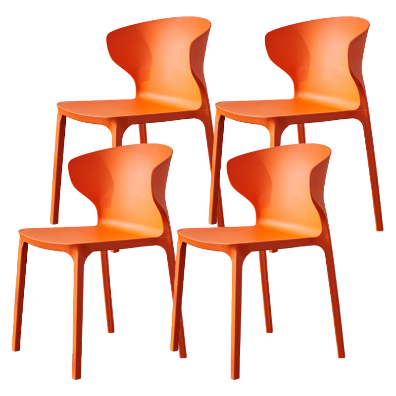 Scandinavian Plastic Side Chair Wingback Dining Kitchen Room Chair Orange 4 Piece Set Clearhalo 'Dining Chairs' 'Dining Tables & Seating' 'dining_chair' 'furn' 'furn_dining_chair' 'Furniture' 'furniture_dining_chair' 'Kitchen & Dining Furniture' 4955162
