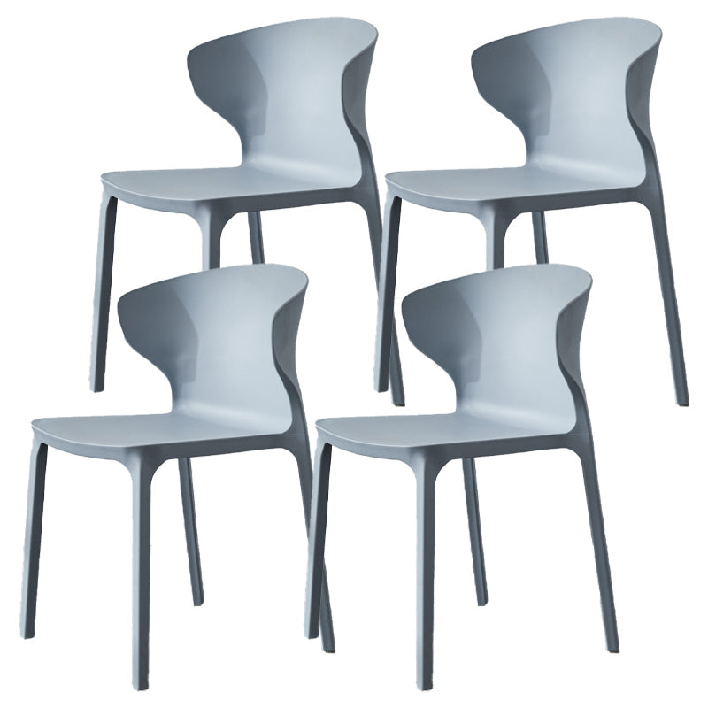 Scandinavian Plastic Side Chair Wingback Dining Kitchen Room Chair Light Gray 4 Piece Set Clearhalo 'Dining Chairs' 'Dining Tables & Seating' 'dining_chair' 'furn' 'furn_dining_chair' 'Furniture' 'furniture_dining_chair' 'Kitchen & Dining Furniture' 4955166
