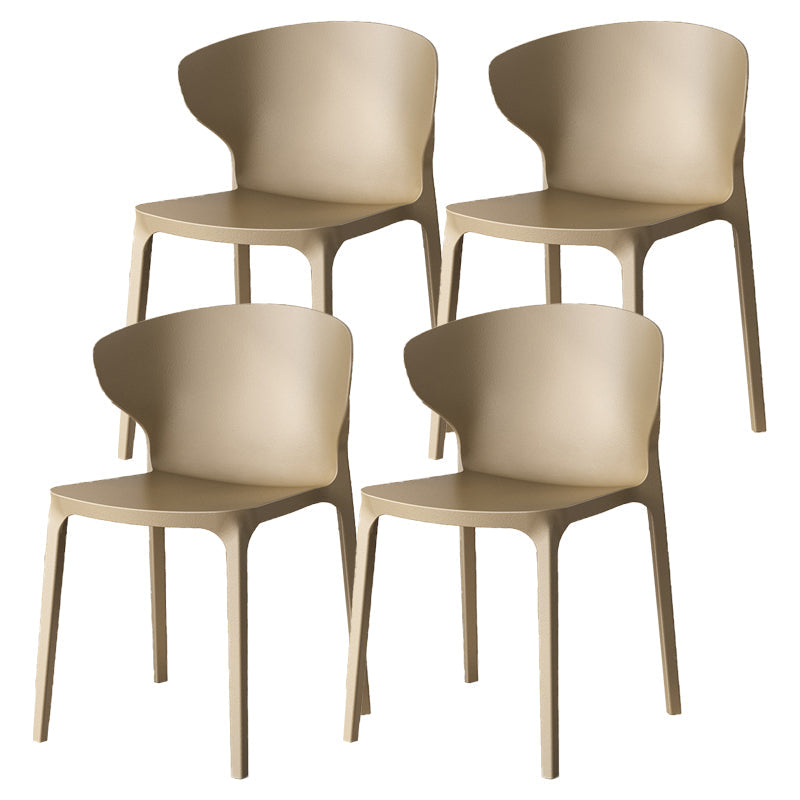 Scandinavian Plastic Side Chair Wingback Dining Kitchen Room Chair Khaki 4 Piece Set Clearhalo 'Dining Chairs' 'Dining Tables & Seating' 'dining_chair' 'furn' 'furn_dining_chair' 'Furniture' 'furniture_dining_chair' 'Kitchen & Dining Furniture' 4955168