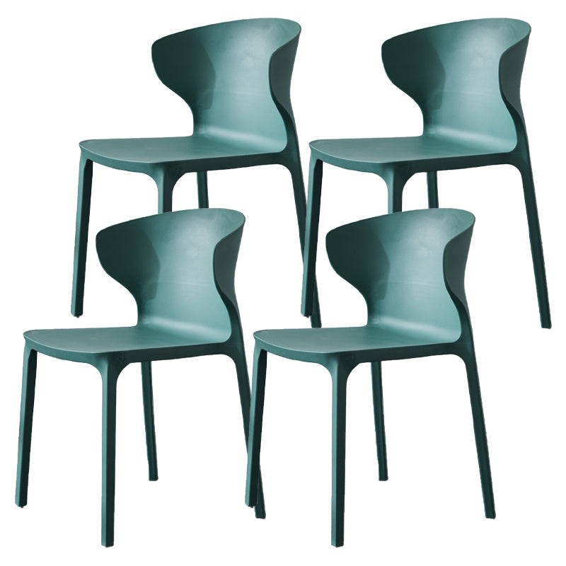 Scandinavian Plastic Side Chair Wingback Dining Kitchen Room Chair Blackish Green 4 Piece Set Clearhalo 'Dining Chairs' 'Dining Tables & Seating' 'dining_chair' 'furn' 'furn_dining_chair' 'Furniture' 'furniture_dining_chair' 'Kitchen & Dining Furniture' 4955170