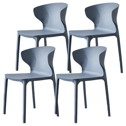 Scandinavian Plastic Side Chair Wingback Dining Kitchen Room Chair Dark Gray 4 Piece Set Clearhalo 'Dining Chairs' 'Dining Tables & Seating' 'dining_chair' 'furn' 'furn_dining_chair' 'Furniture' 'furniture_dining_chair' 'Kitchen & Dining Furniture' 4955172