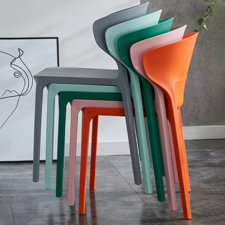 Scandinavian Plastic Side Chair Wingback Dining Kitchen Room Chair Clearhalo 'Dining Chairs' 'Dining Tables & Seating' 'dining_chair' 'furn' 'furn_dining_chair' 'Furniture' 'furniture_dining_chair' 'Kitchen & Dining Furniture' 4955173