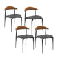 Contemporary PU Leather Side Chair Open Back Stackable Dining Chair Black-Brown 4 Piece Set Clearhalo 'Dining Chairs' 'Dining Tables & Seating' 'dining_chair' 'furn' 'furn_dining_chair' 'Furniture' 'furniture_dining_chair' 'Kitchen & Dining Furniture' 4955184
