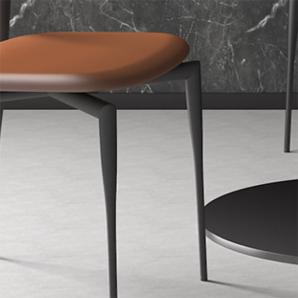 Contemporary PU Leather Side Chair Open Back Stackable Dining Chair Clearhalo 'Dining Chairs' 'Dining Tables & Seating' 'dining_chair' 'furn' 'furn_dining_chair' 'Furniture' 'furniture_dining_chair' 'Kitchen & Dining Furniture' 4955187