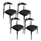 Contemporary PU Leather Side Chair Open Back Stackable Dining Chair Black 4 Piece Set Clearhalo 'Dining Chairs' 'Dining Tables & Seating' 'dining_chair' 'furn' 'furn_dining_chair' 'Furniture' 'furniture_dining_chair' 'Kitchen & Dining Furniture' 4955189