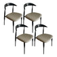 Contemporary PU Leather Side Chair Open Back Stackable Dining Chair Black-Gray 4 Piece Set Clearhalo 'Dining Chairs' 'Dining Tables & Seating' 'dining_chair' 'furn' 'furn_dining_chair' 'Furniture' 'furniture_dining_chair' 'Kitchen & Dining Furniture' 4955195