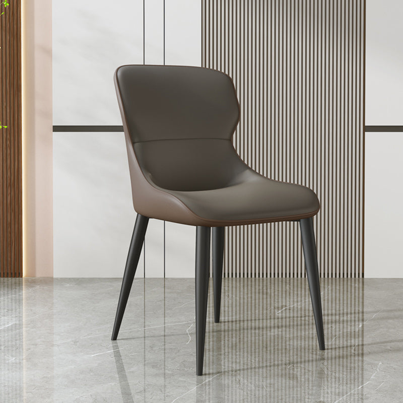Modern Dining Room Chairs Armless Leather Dining Chairs for Home Coffee 1 Piece Clearhalo 'Dining Chairs' 'Dining Tables & Seating' 'dining_chair' 'furn' 'furn_dining_chair' 'Furniture' 'furniture_dining_chair' 'Kitchen & Dining Furniture' 4955207