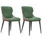 Modern Dining Room Chairs Armless Leather Dining Chairs for Home Green 2 Piece Set Clearhalo 'Dining Chairs' 'Dining Tables & Seating' 'dining_chair' 'furn' 'furn_dining_chair' 'Furniture' 'furniture_dining_chair' 'Kitchen & Dining Furniture' 4955223