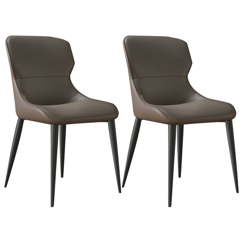 Modern Dining Room Chairs Armless Leather Dining Chairs for Home Coffee 2 Piece Set Clearhalo 'Dining Chairs' 'Dining Tables & Seating' 'dining_chair' 'furn' 'furn_dining_chair' 'Furniture' 'furniture_dining_chair' 'Kitchen & Dining Furniture' 4955225