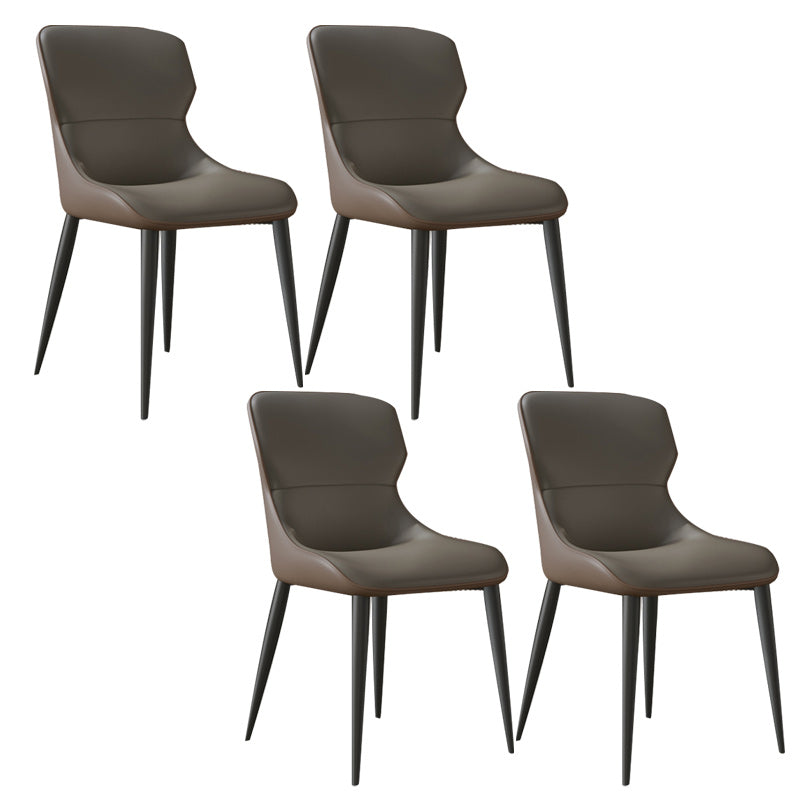 Modern Dining Room Chairs Armless Leather Dining Chairs for Home Coffee 4 Piece Set Clearhalo 'Dining Chairs' 'Dining Tables & Seating' 'dining_chair' 'furn' 'furn_dining_chair' 'Furniture' 'furniture_dining_chair' 'Kitchen & Dining Furniture' 4955226