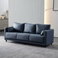 29.53" H Square Arm Sofa with Loose Back Slipcovered Sofa for Living Room Dark Gray Faux Leather Clearhalo 'furn' 'furn_sofas' 'Furniture' 'furniture_sofas' 'Living Room Furniture' 'Sofa' 'sofas' 4955244