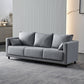 29.53" H Square Arm Sofa with Loose Back Slipcovered Sofa for Living Room Light Gray Faux Leather Clearhalo 'furn' 'furn_sofas' 'Furniture' 'furniture_sofas' 'Living Room Furniture' 'Sofa' 'sofas' 4955245