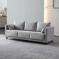 29.53" H Square Arm Sofa with Loose Back Slipcovered Sofa for Living Room Light Gray Linen Blend Clearhalo 'furn' 'furn_sofas' 'Furniture' 'furniture_sofas' 'Living Room Furniture' 'Sofa' 'sofas' 4955261
