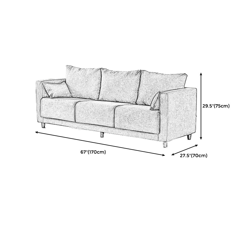 29.53" H Square Arm Sofa with Loose Back Slipcovered Sofa for Living Room Clearhalo 'furn' 'furn_sofas' 'Furniture' 'furniture_sofas' 'Living Room Furniture' 'Sofa' 'sofas' 4955269