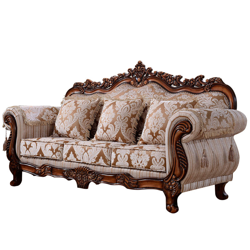 49" High Rustic Rolled Arm Sofa Linen Curved Sofa with Camel Back for Apartment Clearhalo 'furn' 'furn_sofas' 'Furniture' 'furniture_sofas' 'Living Room Furniture' 'Sofa' 'sofas' 4955278