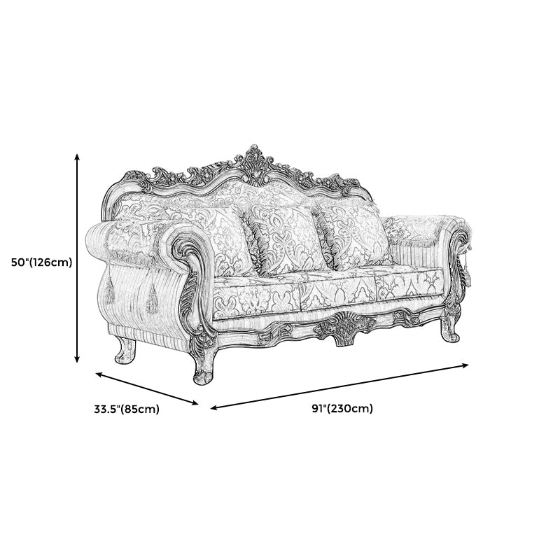 49" High Rustic Rolled Arm Sofa Linen Curved Sofa with Camel Back for Apartment Clearhalo 'furn' 'furn_sofas' 'Furniture' 'furniture_sofas' 'Living Room Furniture' 'Sofa' 'sofas' 4955286