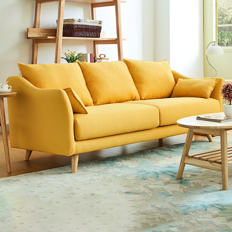 Modern Cotton Blend Loose Back Sofa 33"W Sloped Arm Sofa with Multiple Cushions Clearhalo 'furn' 'furn_sofas' 'Furniture' 'furniture_sofas' 'Living Room Furniture' 'Sofa' 'sofas' 4955333