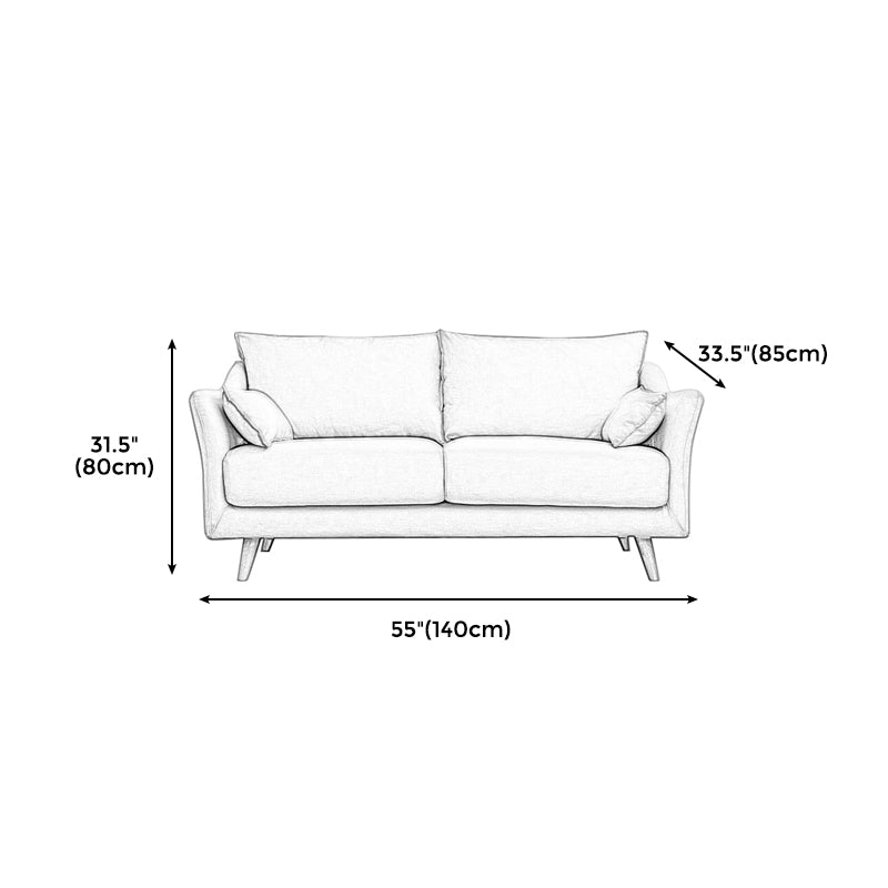 Modern Cotton Blend Loose Back Sofa 33"W Sloped Arm Sofa with Multiple Cushions Clearhalo 'furn' 'furn_sofas' 'Furniture' 'furniture_sofas' 'Living Room Furniture' 'Sofa' 'sofas' 4955344