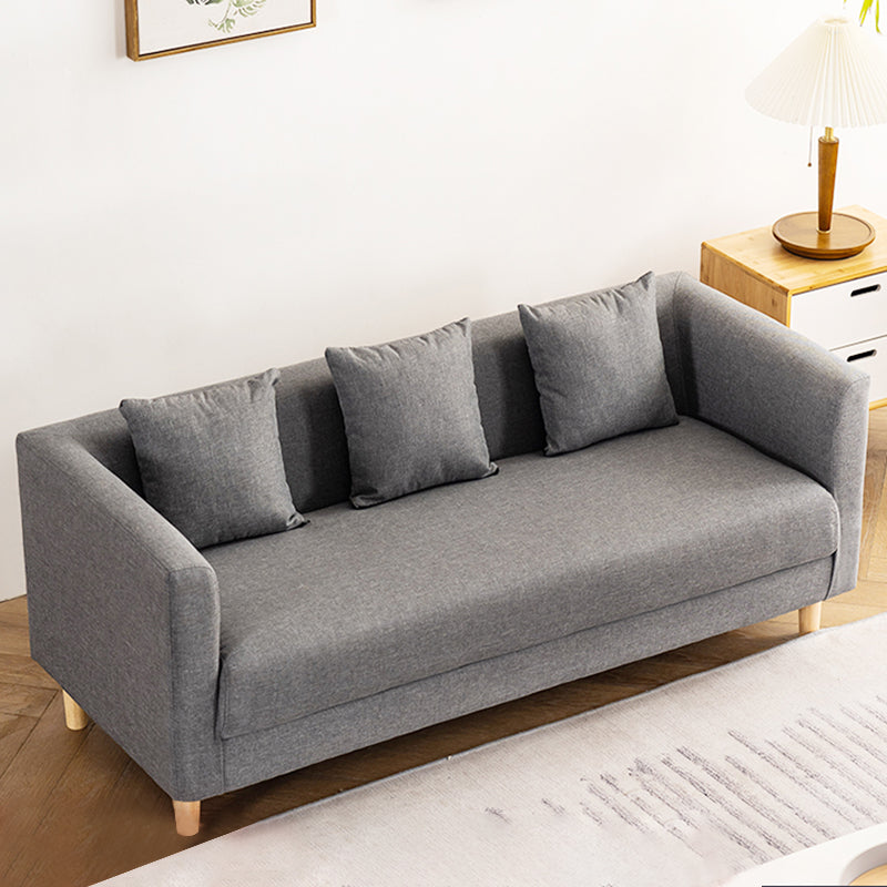 23.23" H Linen Square Arm Sofa with Tight Back Sofa for Living Room, Apartment Dark Gray Clearhalo 'furn' 'furn_sofas' 'Furniture' 'furniture_sofas' 'Living Room Furniture' 'Sofa' 'sofas' 4955345