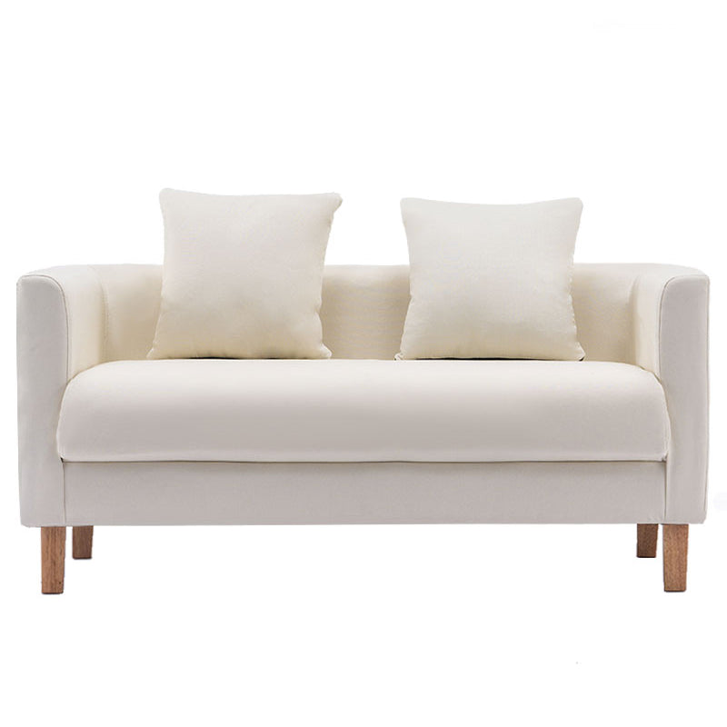 23.23" H Linen Square Arm Sofa with Tight Back Sofa for Living Room, Apartment Off-White Clearhalo 'furn' 'furn_sofas' 'Furniture' 'furniture_sofas' 'Living Room Furniture' 'Sofa' 'sofas' 4955346
