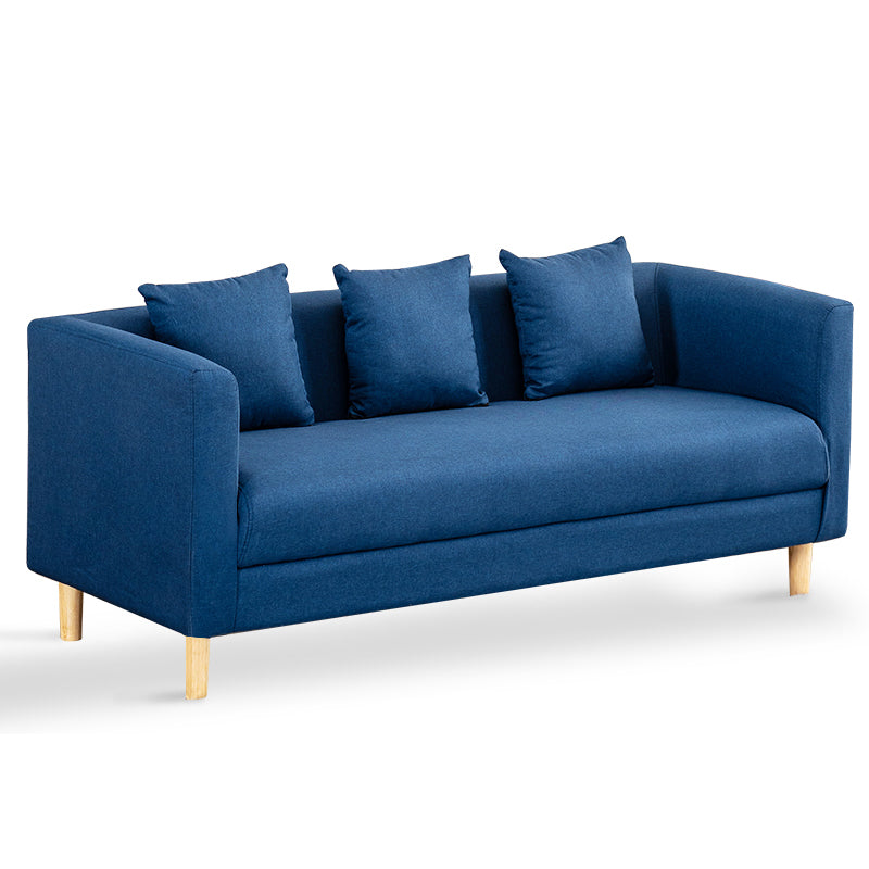 23.23" H Linen Square Arm Sofa with Tight Back Sofa for Living Room, Apartment Dark Blue Clearhalo 'furn' 'furn_sofas' 'Furniture' 'furniture_sofas' 'Living Room Furniture' 'Sofa' 'sofas' 4955350