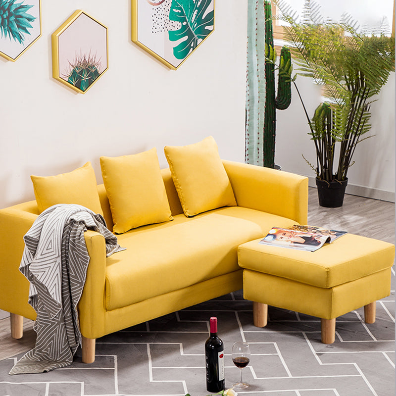 23.23" H Linen Square Arm Sofa with Tight Back Sofa for Living Room, Apartment Clearhalo 'furn' 'furn_sofas' 'Furniture' 'furniture_sofas' 'Living Room Furniture' 'Sofa' 'sofas' 4955352