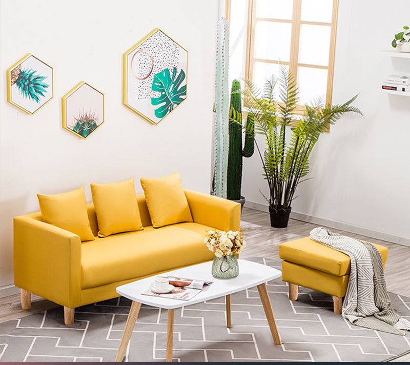 23.23" H Linen Square Arm Sofa with Tight Back Sofa for Living Room, Apartment Clearhalo 'furn' 'furn_sofas' 'Furniture' 'furniture_sofas' 'Living Room Furniture' 'Sofa' 'sofas' 4955354