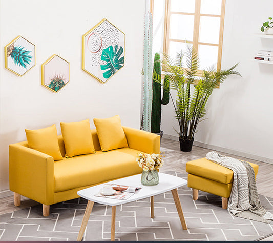 23.23" H Linen Square Arm Sofa with Tight Back Sofa for Living Room, Apartment Clearhalo 'furn' 'furn_sofas' 'Furniture' 'furniture_sofas' 'Living Room Furniture' 'Sofa' 'sofas' 4955354