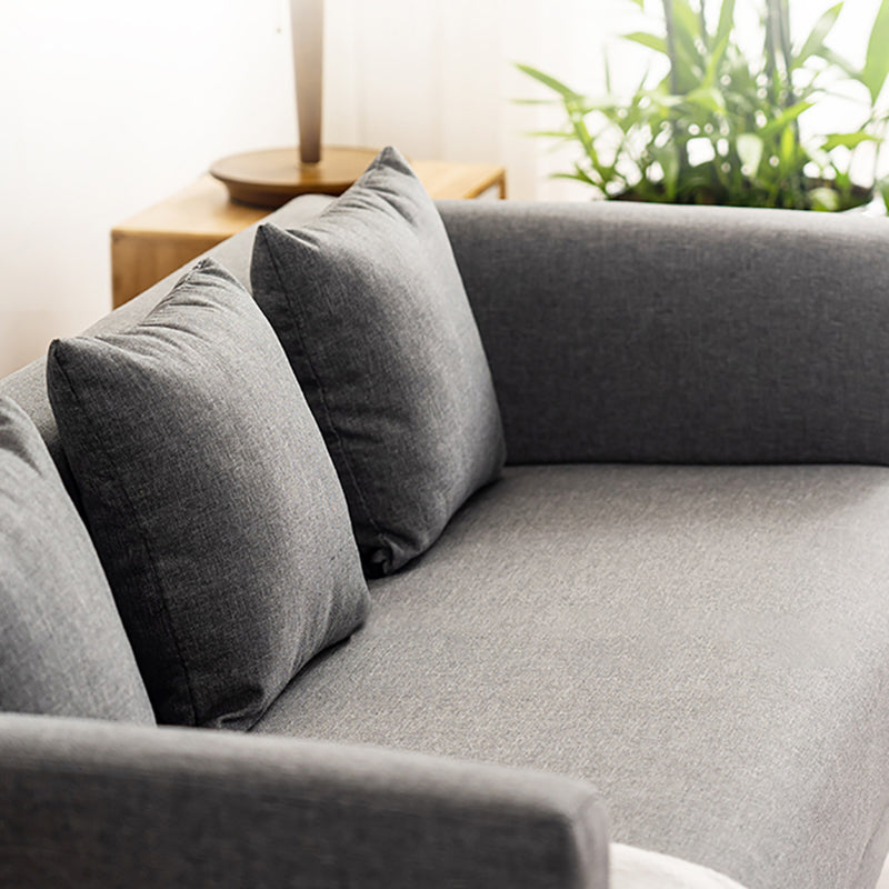 23.23" H Linen Square Arm Sofa with Tight Back Sofa for Living Room, Apartment Clearhalo 'furn' 'furn_sofas' 'Furniture' 'furniture_sofas' 'Living Room Furniture' 'Sofa' 'sofas' 4955357