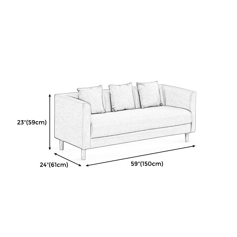 23.23" H Linen Square Arm Sofa with Tight Back Sofa for Living Room, Apartment Clearhalo 'furn' 'furn_sofas' 'Furniture' 'furniture_sofas' 'Living Room Furniture' 'Sofa' 'sofas' 4955360