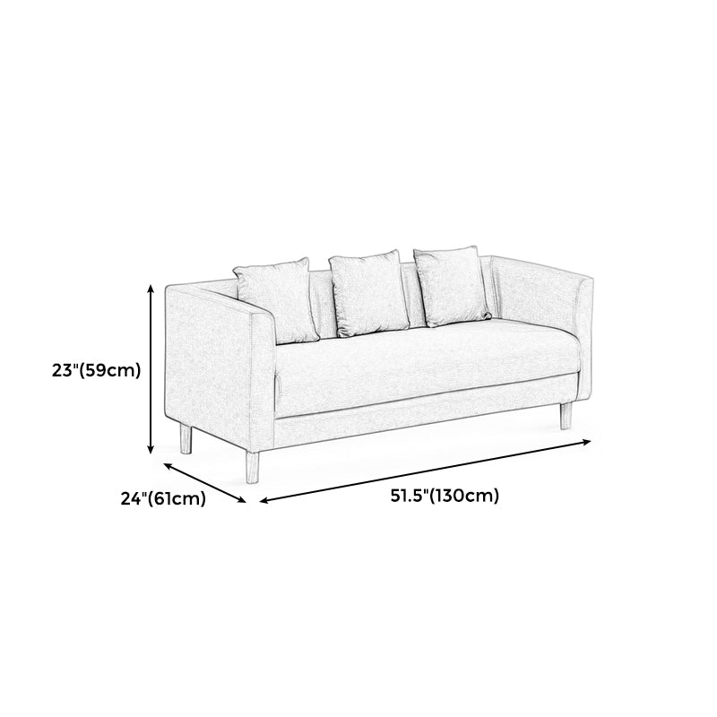 23.23" H Linen Square Arm Sofa with Tight Back Sofa for Living Room, Apartment Clearhalo 'furn' 'furn_sofas' 'Furniture' 'furniture_sofas' 'Living Room Furniture' 'Sofa' 'sofas' 4955363