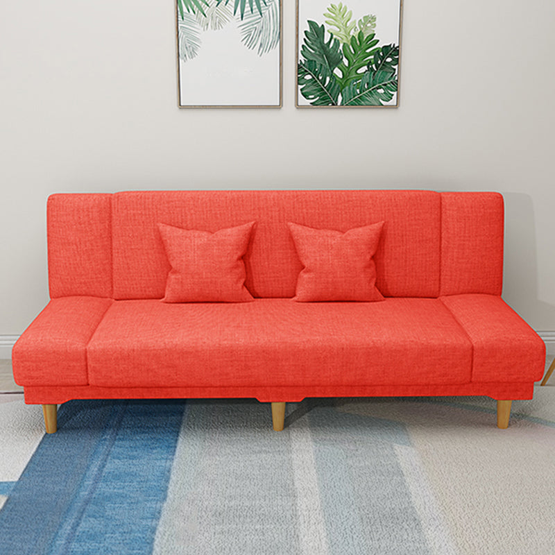 31.50" H Linen Armless Sofa with Tight Back Convertible Sofa for Living Room Orange Clearhalo 'furn' 'furn_sofas' 'Furniture' 'furniture_sofas' 'Living Room Furniture' 'Sofa' 'sofas' 4955364