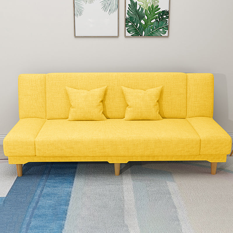 31.50" H Linen Armless Sofa with Tight Back Convertible Sofa for Living Room Yellow Clearhalo 'furn' 'furn_sofas' 'Furniture' 'furniture_sofas' 'Living Room Furniture' 'Sofa' 'sofas' 4955368