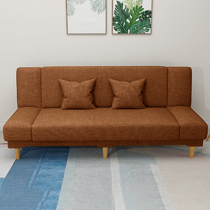 31.50" H Linen Armless Sofa with Tight Back Convertible Sofa for Living Room Brown Clearhalo 'furn' 'furn_sofas' 'Furniture' 'furniture_sofas' 'Living Room Furniture' 'Sofa' 'sofas' 4955370
