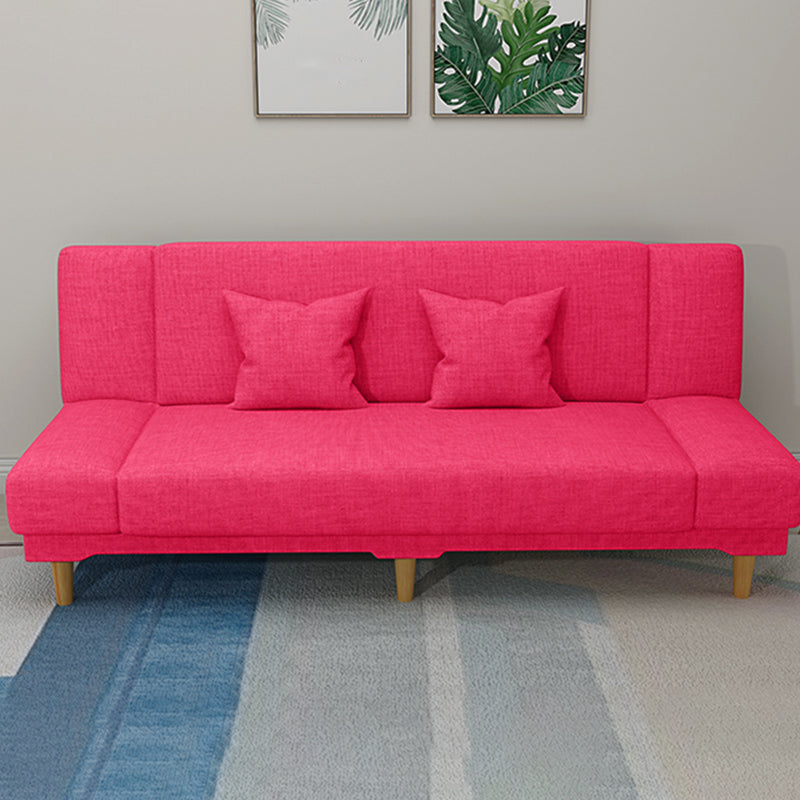 31.50" H Linen Armless Sofa with Tight Back Convertible Sofa for Living Room Light Red Clearhalo 'furn' 'furn_sofas' 'Furniture' 'furniture_sofas' 'Living Room Furniture' 'Sofa' 'sofas' 4955378