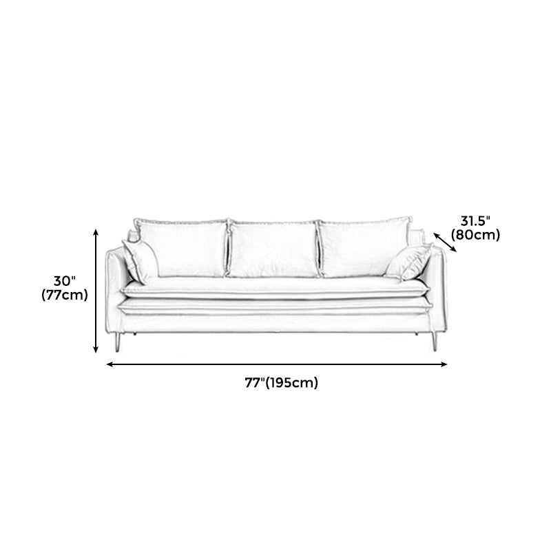 28" High Faux Leather Modern Square Arm Standard Sofa with Loose Back Stain Resistant Clearhalo 'furn' 'furn_sofas' 'Furniture' 'furniture_sofas' 'Living Room Furniture' 'Sofa' 'sofas' 4955397