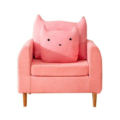 Loose Back Square Arm Standard Sofa 25.5"W Cotton Blend Sofa for Living Room 28"L x 33.5"W x 29.5"H Pink Clearhalo 'furn' 'furn_sofas' 'Furniture' 'furniture_sofas' 'Living Room Furniture' 'Sofa' 'sofas' 4955404