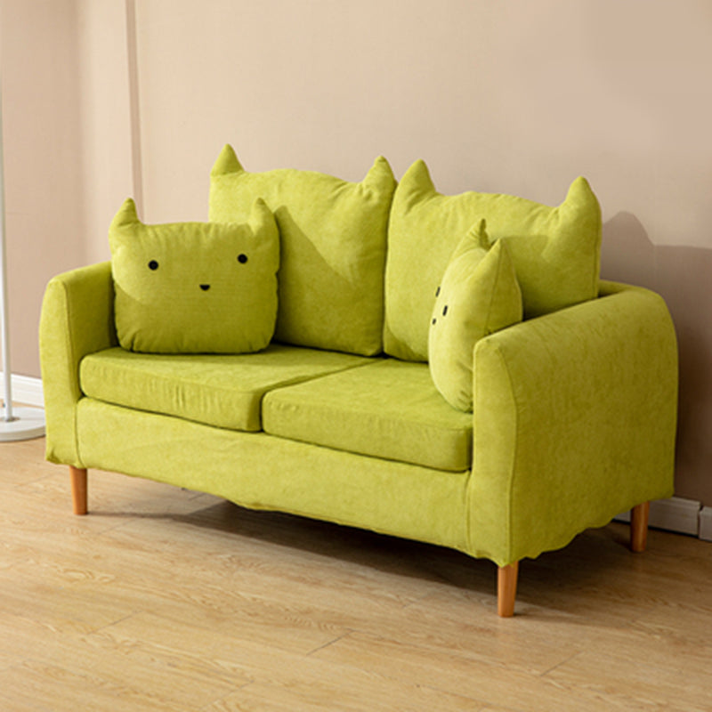 Loose Back Square Arm Standard Sofa 25.5"W Cotton Blend Sofa for Living Room Green Clearhalo 'furn' 'furn_sofas' 'Furniture' 'furniture_sofas' 'Living Room Furniture' 'Sofa' 'sofas' 4955416