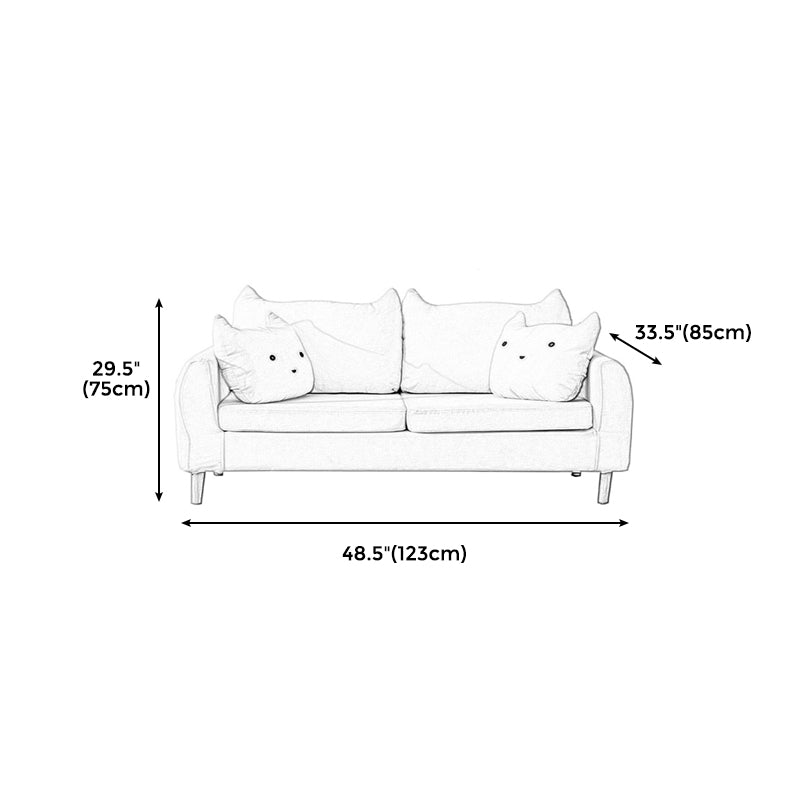 Loose Back Square Arm Standard Sofa 25.5"W Cotton Blend Sofa for Living Room Clearhalo 'furn' 'furn_sofas' 'Furniture' 'furniture_sofas' 'Living Room Furniture' 'Sofa' 'sofas' 4955434