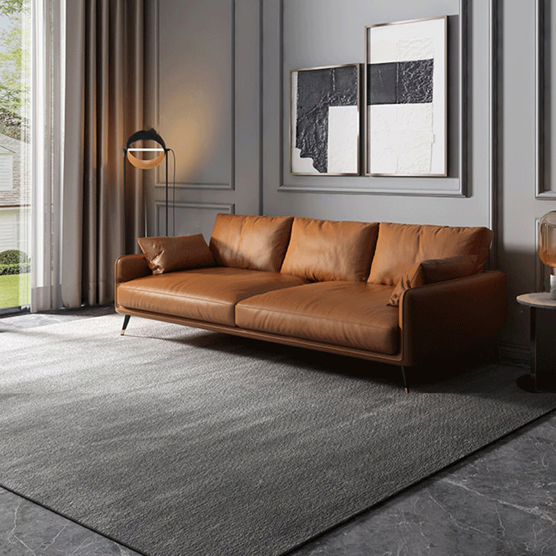 31" High Modern Square Arm Sofa with Loose Back Standard Sofa for Living Room, Dark Brown Clearhalo 'furn' 'furn_sofas' 'Furniture' 'furniture_sofas' 'Living Room Furniture' 'Sofa' 'sofas' 4955439