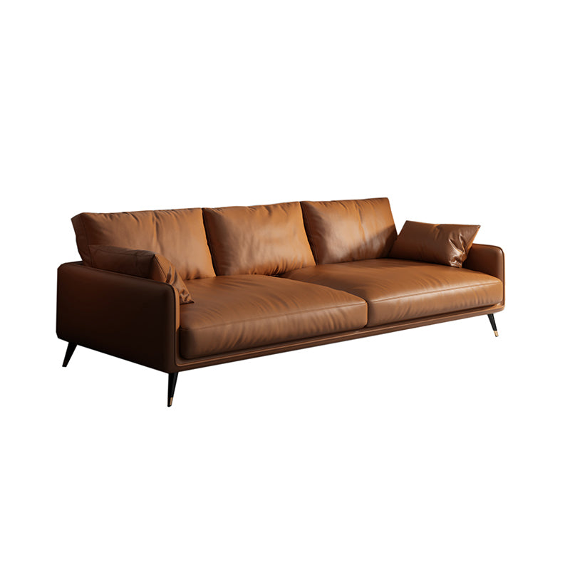 31" High Modern Square Arm Sofa with Loose Back Standard Sofa for Living Room, Dark Brown Clearhalo 'furn' 'furn_sofas' 'Furniture' 'furniture_sofas' 'Living Room Furniture' 'Sofa' 'sofas' 4955440