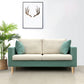 Linen Modern Standard Sofa 25.5"W Square Arm Sofa with Bolster Pillows for Living Room Green White Clearhalo 'furn' 'furn_sofas' 'Furniture' 'furniture_sofas' 'Living Room Furniture' 'Sofa' 'sofas' 4955536