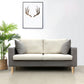 Linen Modern Standard Sofa 25.5"W Square Arm Sofa with Bolster Pillows for Living Room 49"L x 25.5"W x 31.5"H Grey White Clearhalo 'furn' 'furn_sofas' 'Furniture' 'furniture_sofas' 'Living Room Furniture' 'Sofa' 'sofas' 4955539