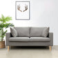 Linen Modern Standard Sofa 25.5"W Square Arm Sofa with Bolster Pillows for Living Room Gray Clearhalo 'furn' 'furn_sofas' 'Furniture' 'furniture_sofas' 'Living Room Furniture' 'Sofa' 'sofas' 4955540